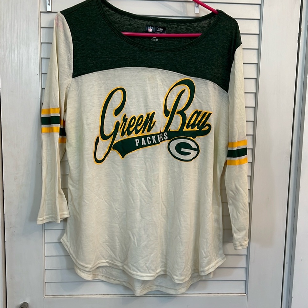 Women’s XL Packers 3/4 length sleeve shirt